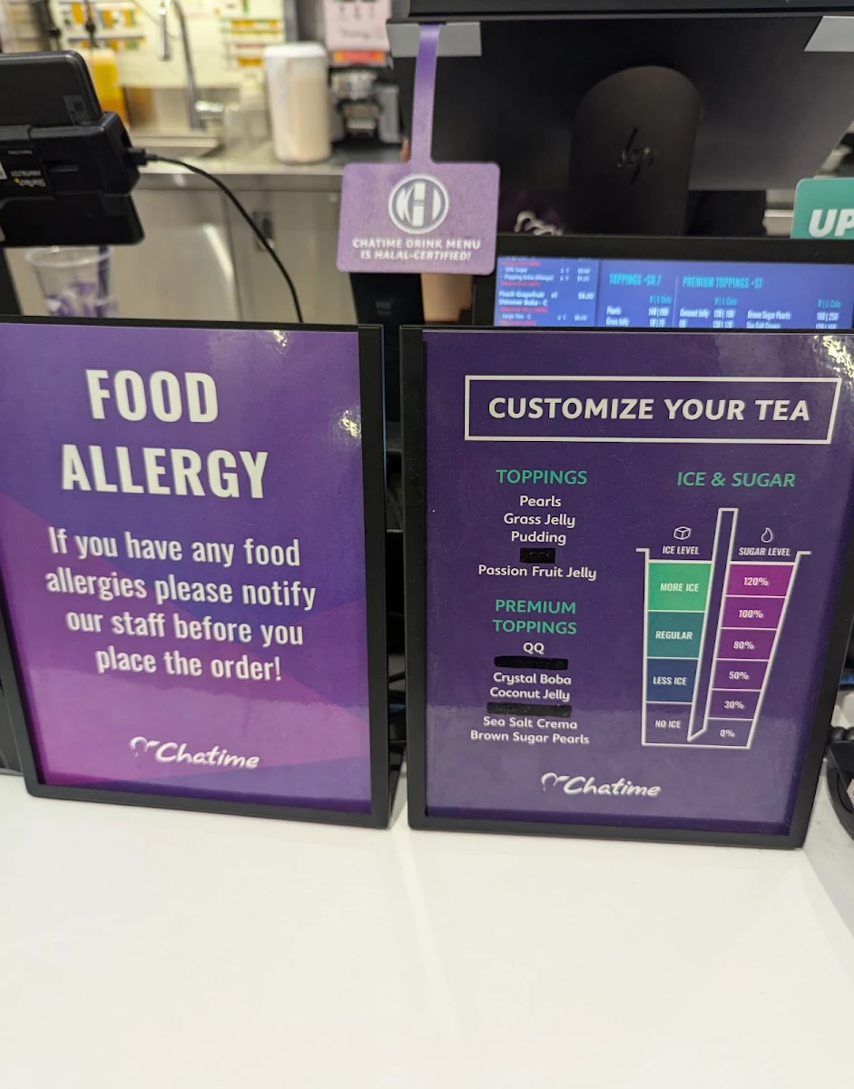 Menu, Chatime
