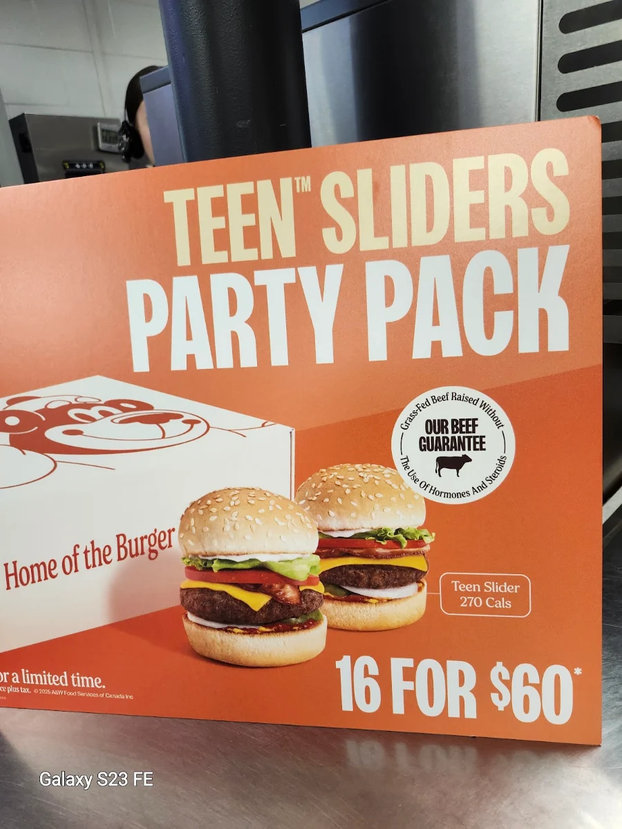 Menu, A&W Canada