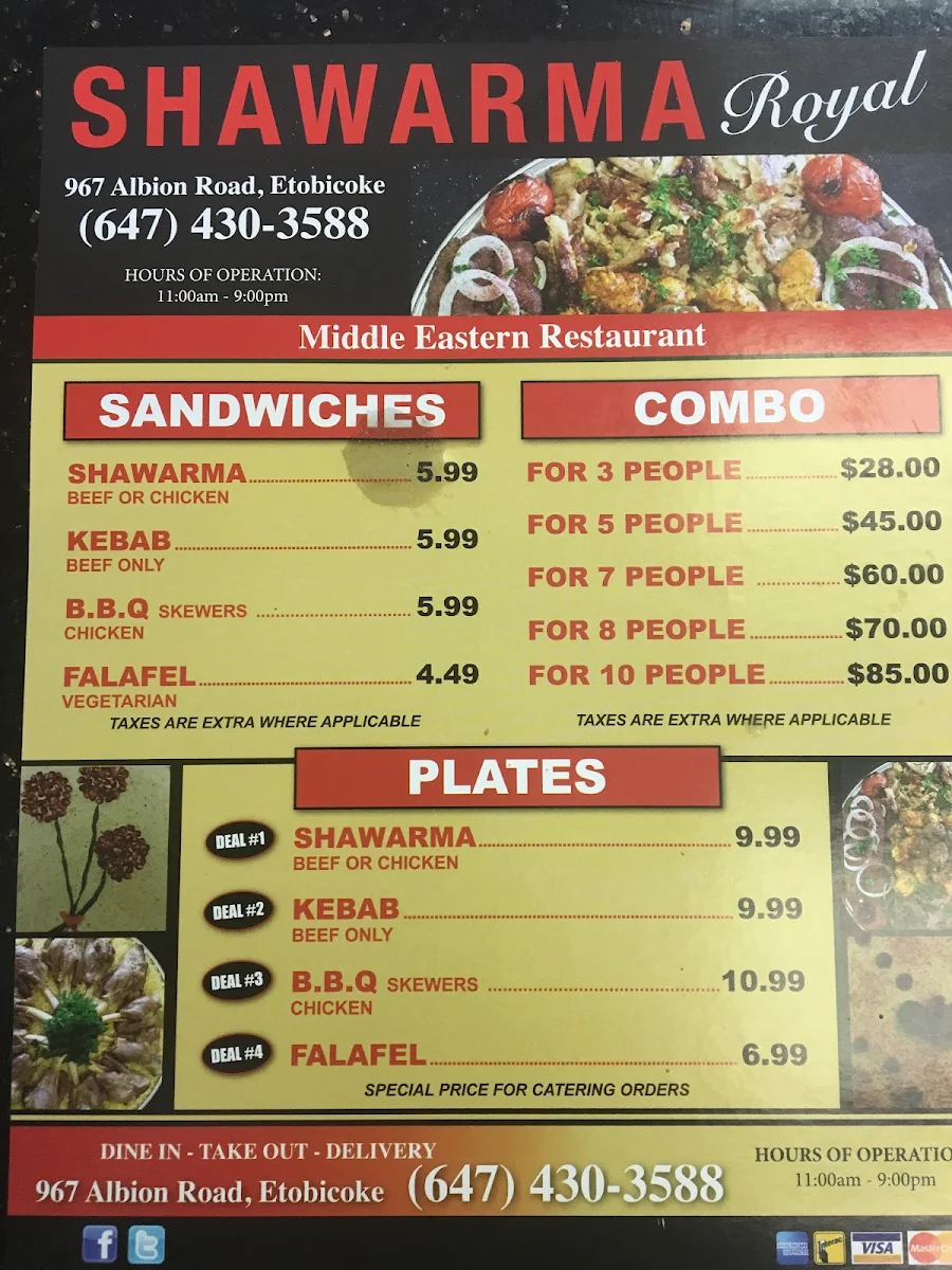 Menu, Shawarma Royal #1
