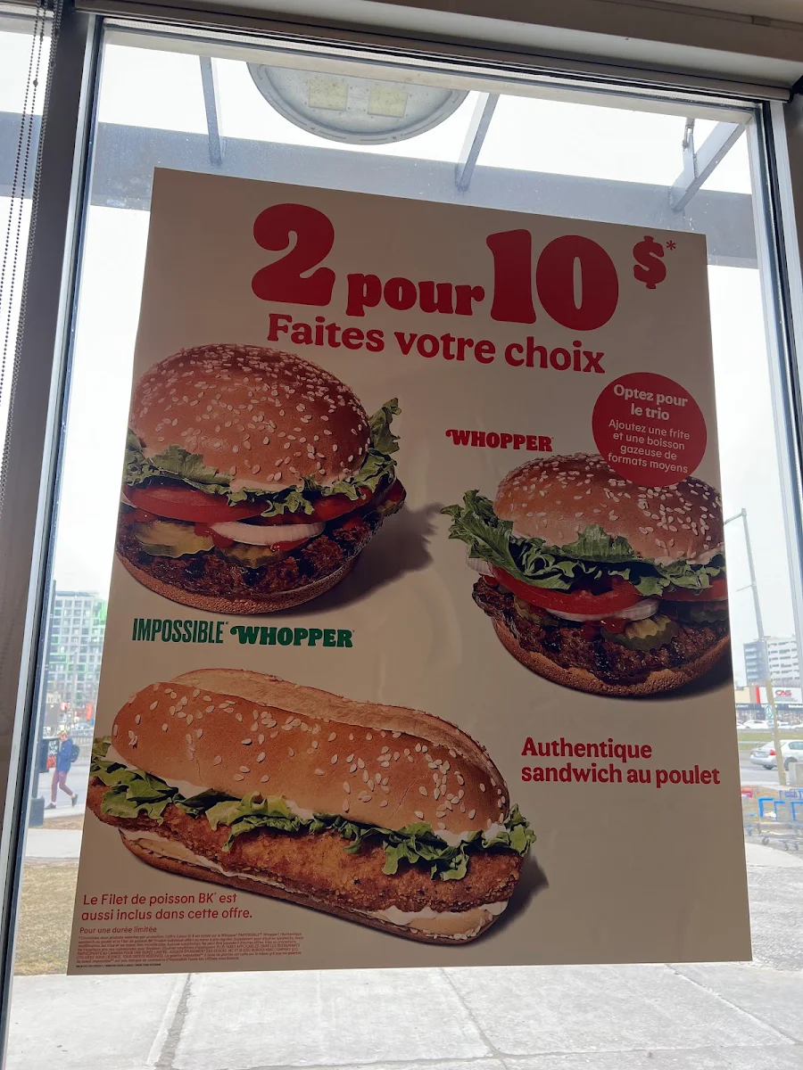 Menu, Burger King