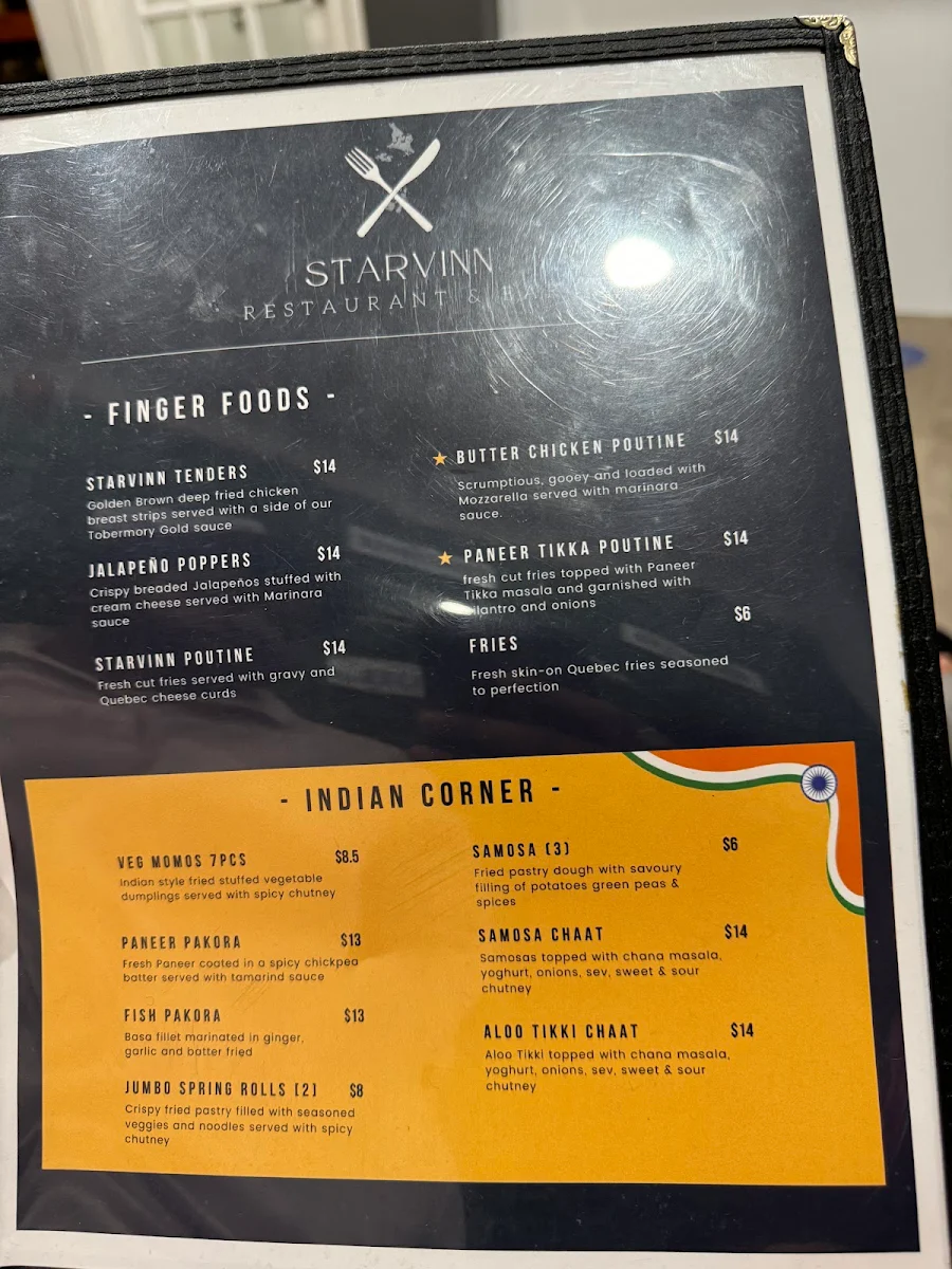 Menu, Tandoori Nation Indian Restaurant