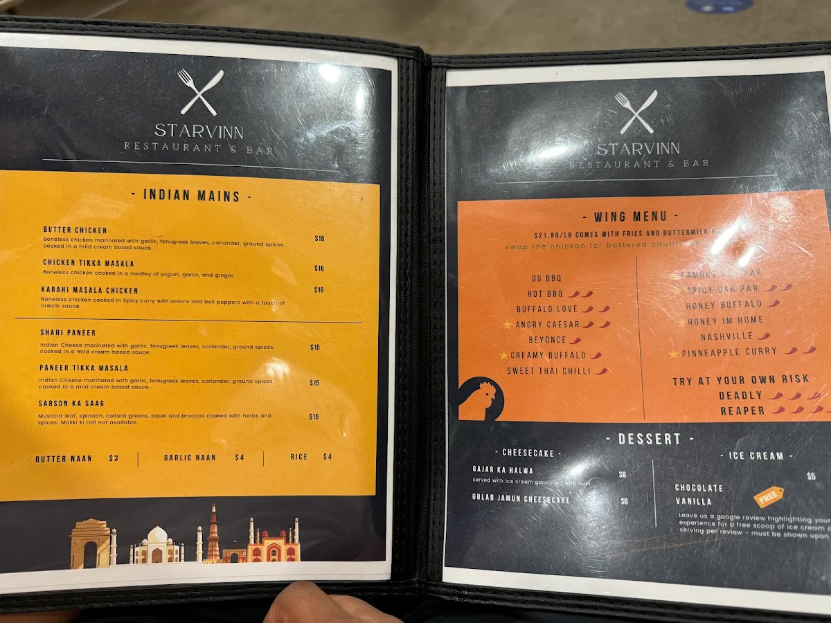 Menu, Tandoori Nation Indian Restaurant