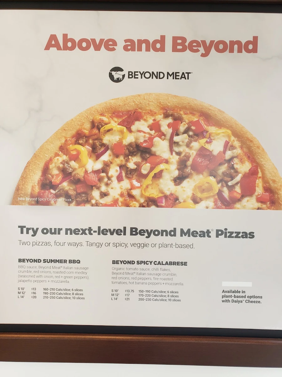 Menu, Panago Pizza
