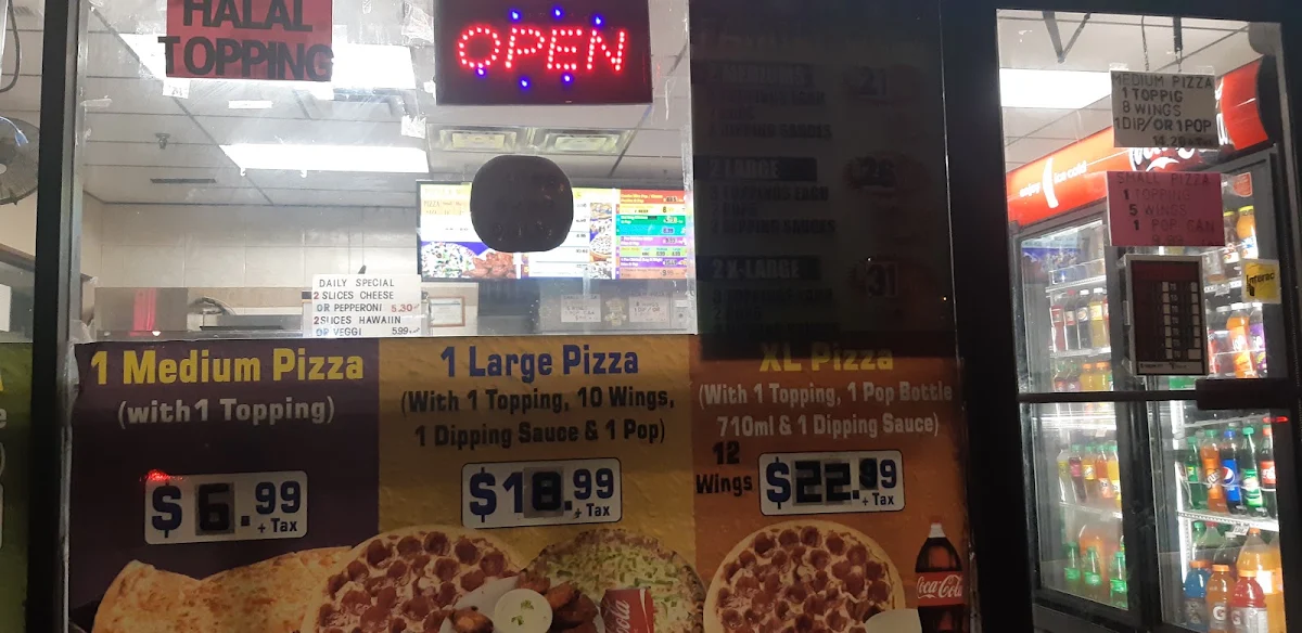 Menu, Pizza Land