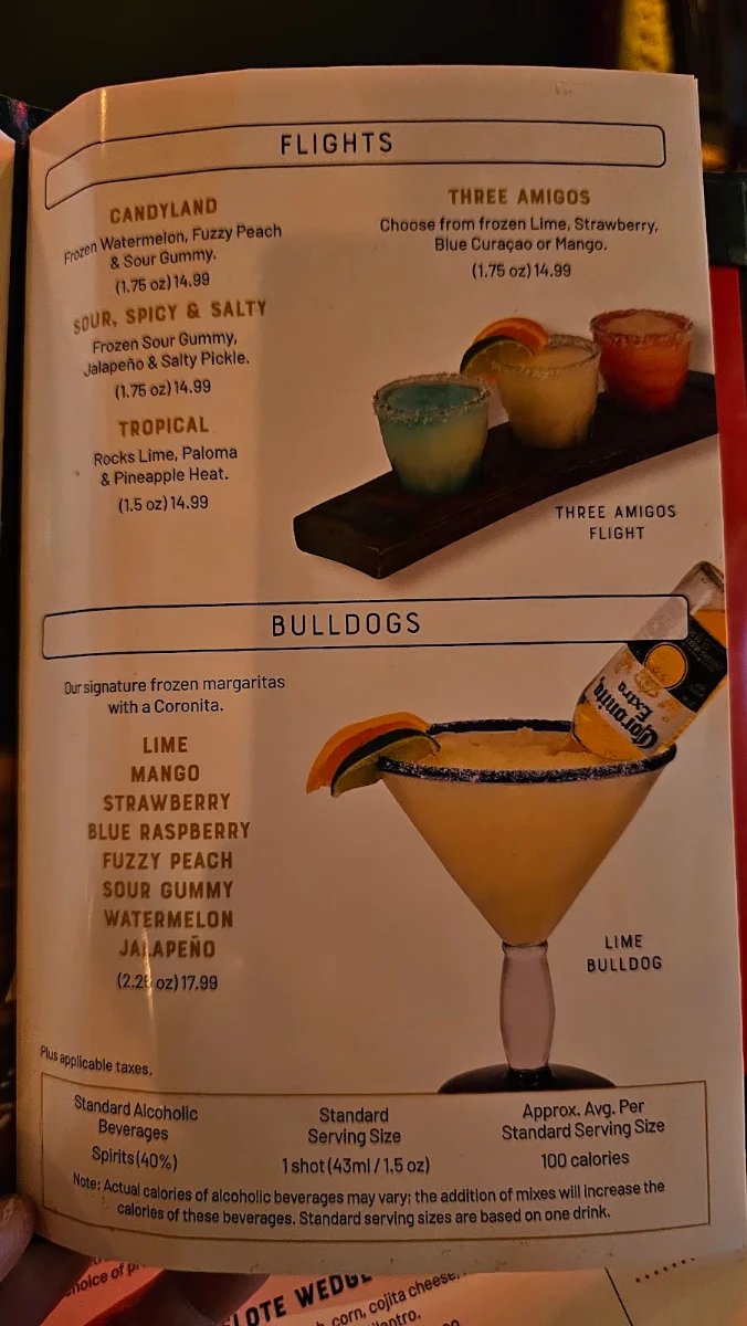 Menu, Lone Star Texas Grill