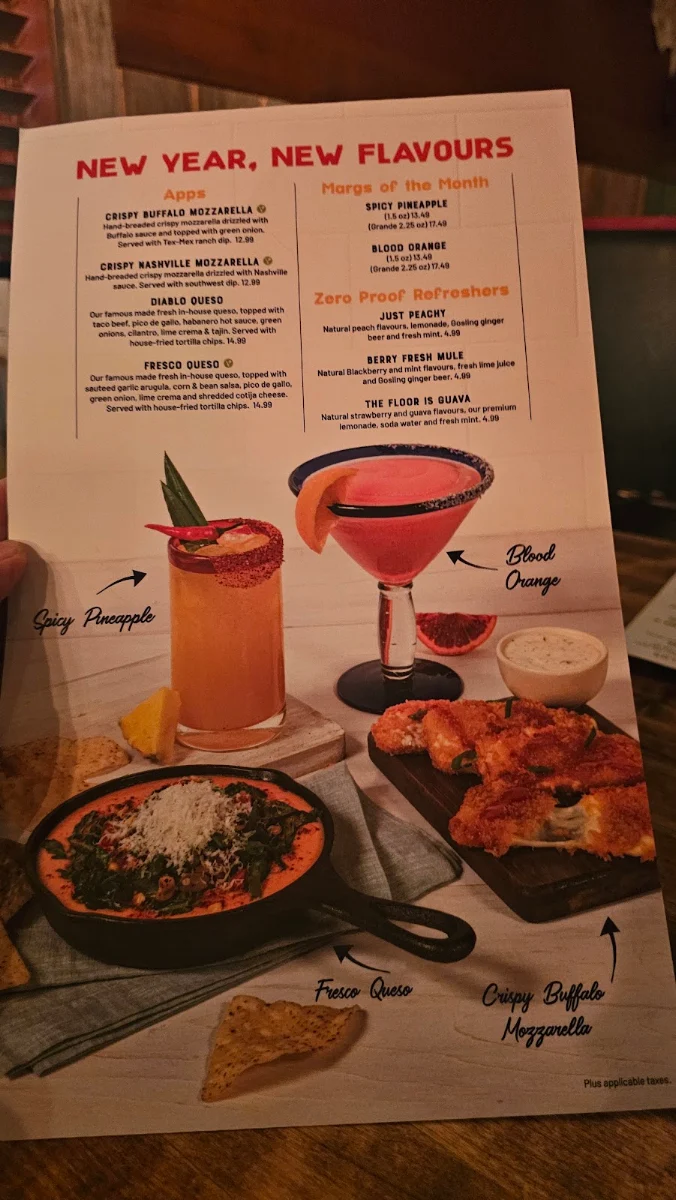 Menu, Lone Star Texas Grill