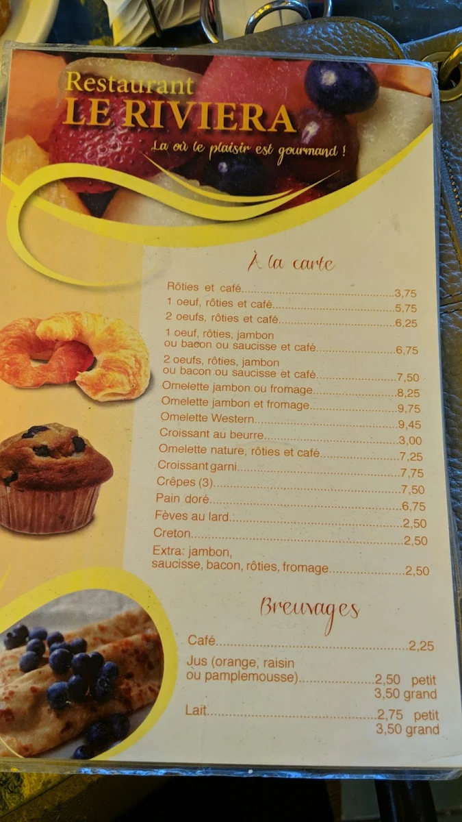 Menu, Le Riviera