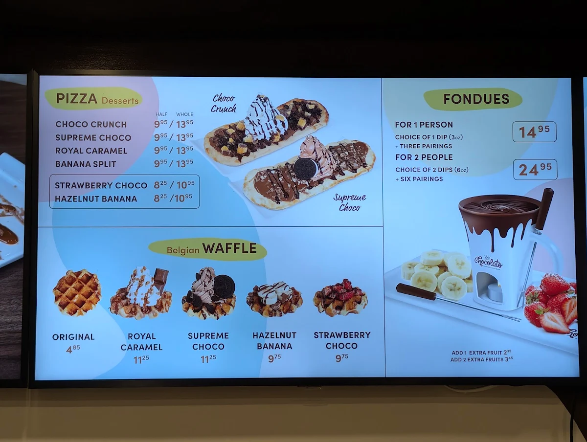 Menu, Chocolato