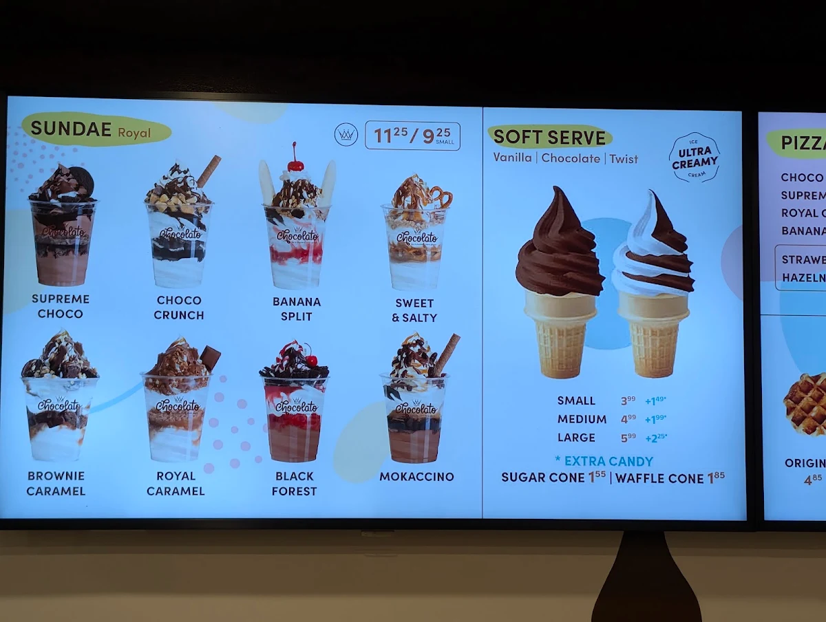 Menu, Chocolato