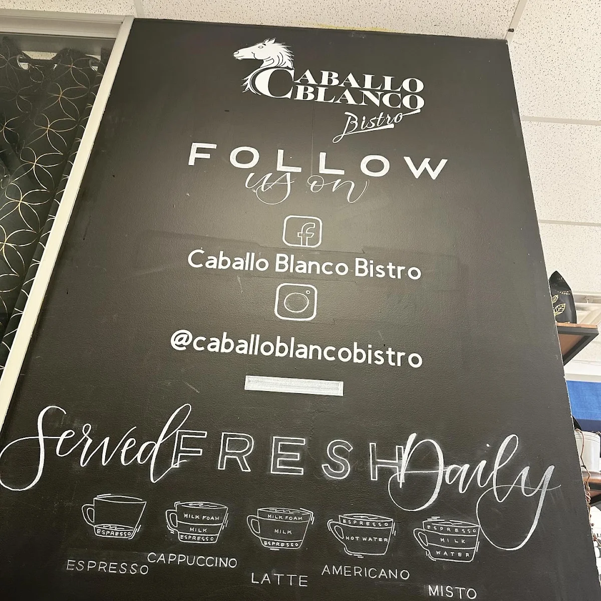 Menu, Caballo Blanco Bistro