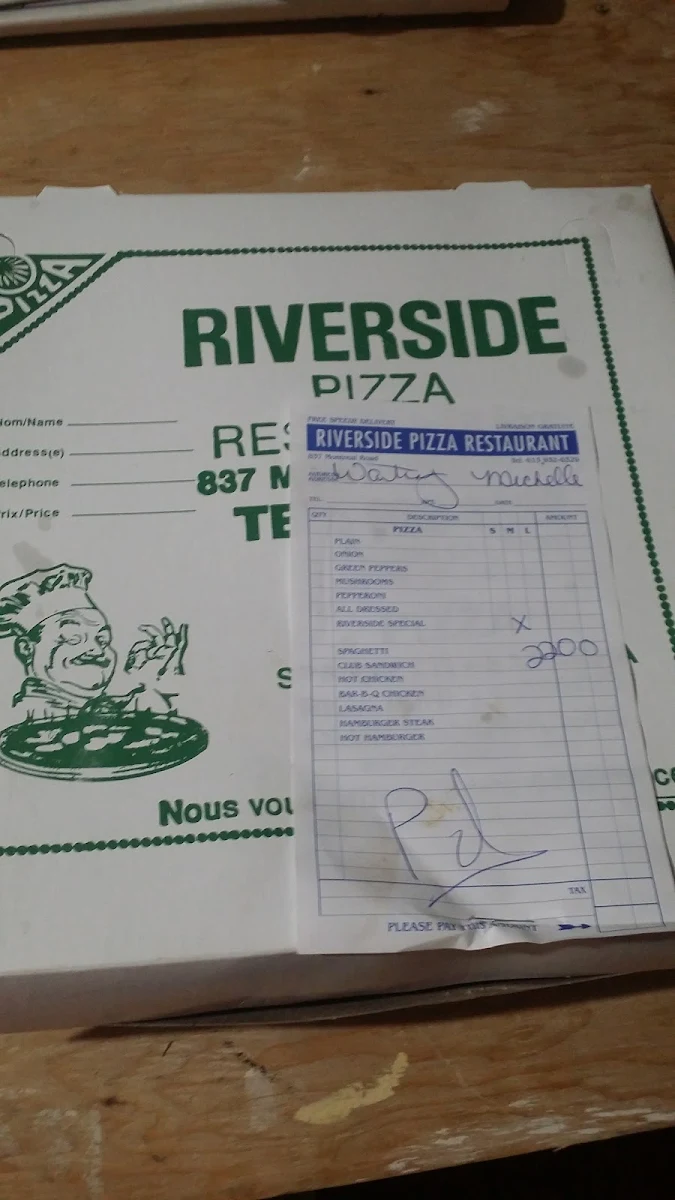 Menu, Riverside Restaurant