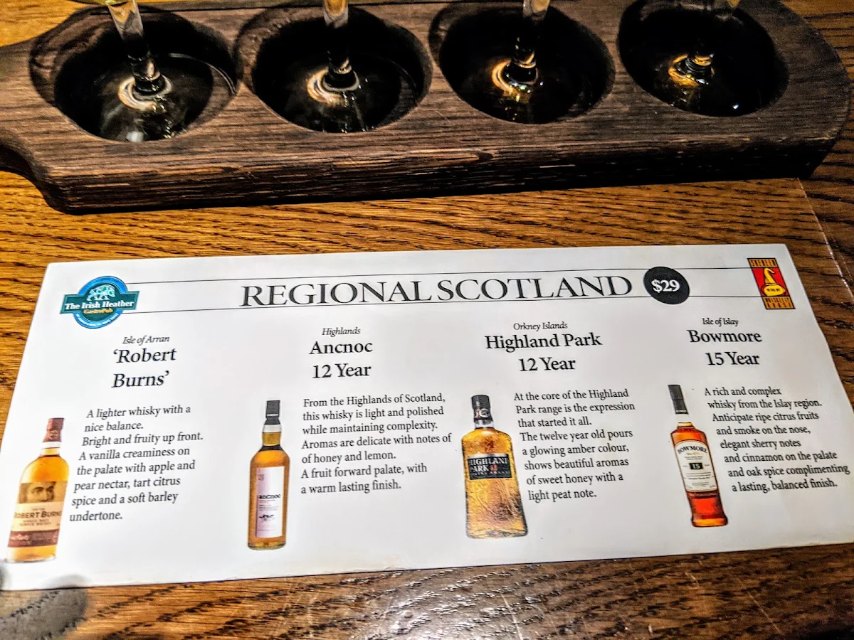 Menu, The Irish Heather Shebeen