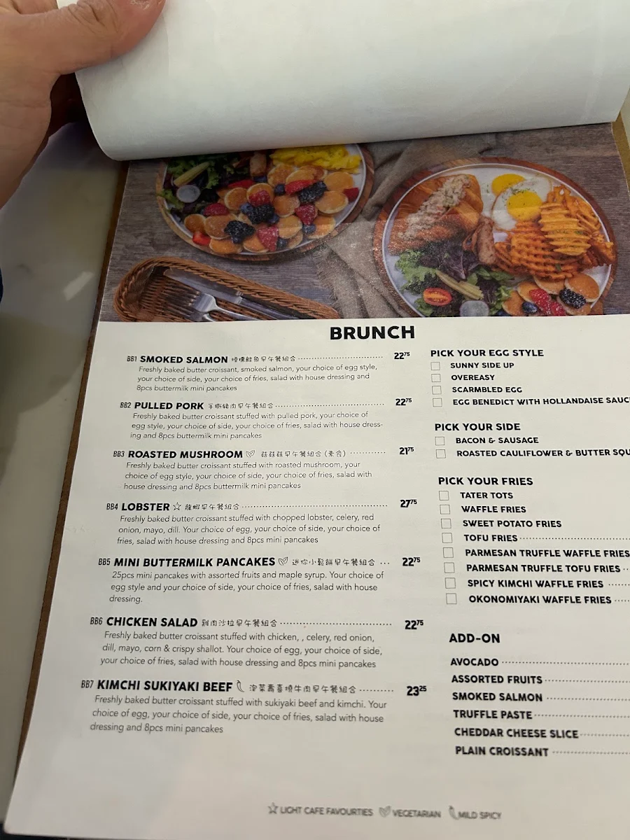Menu, Light Cafe