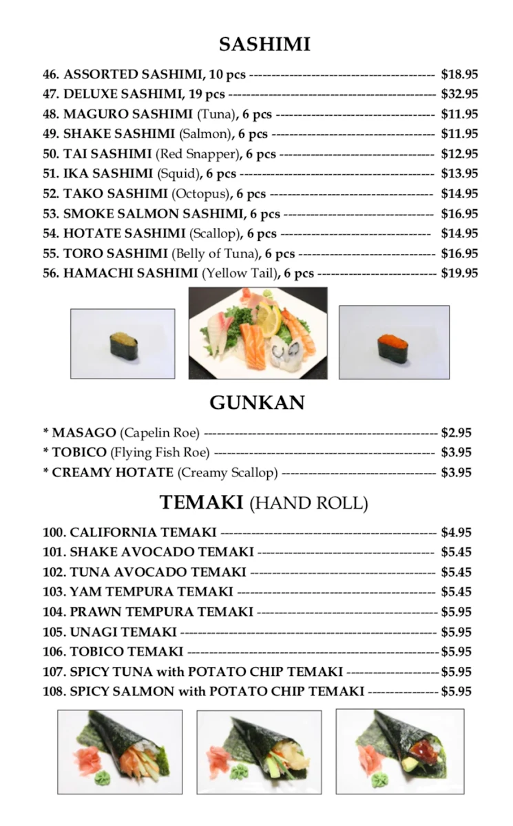 Menu, Zenbu