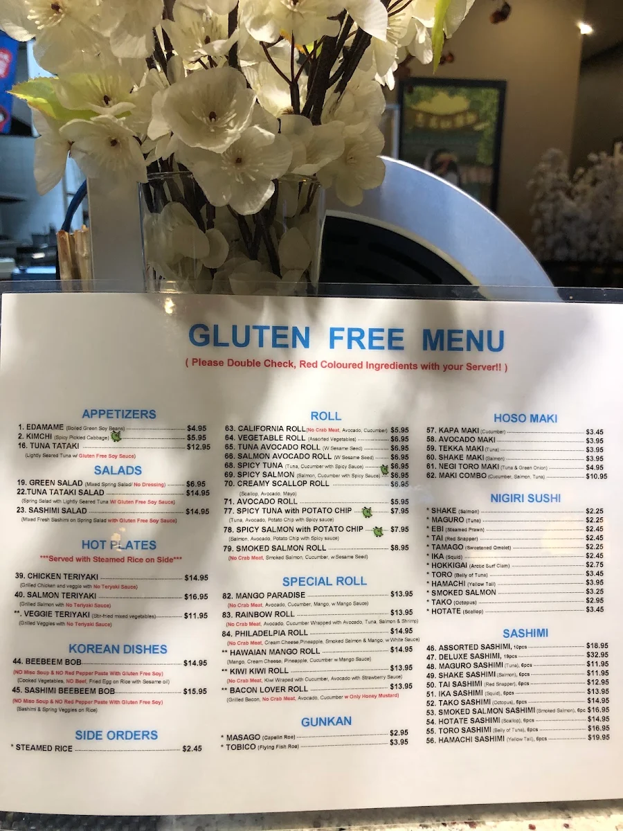 Menu, Zenbu