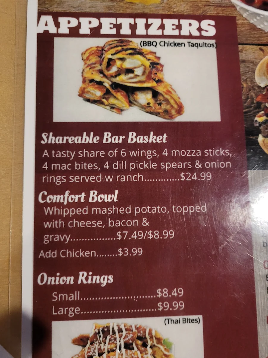 Menu, Newfoundland Comfort Food