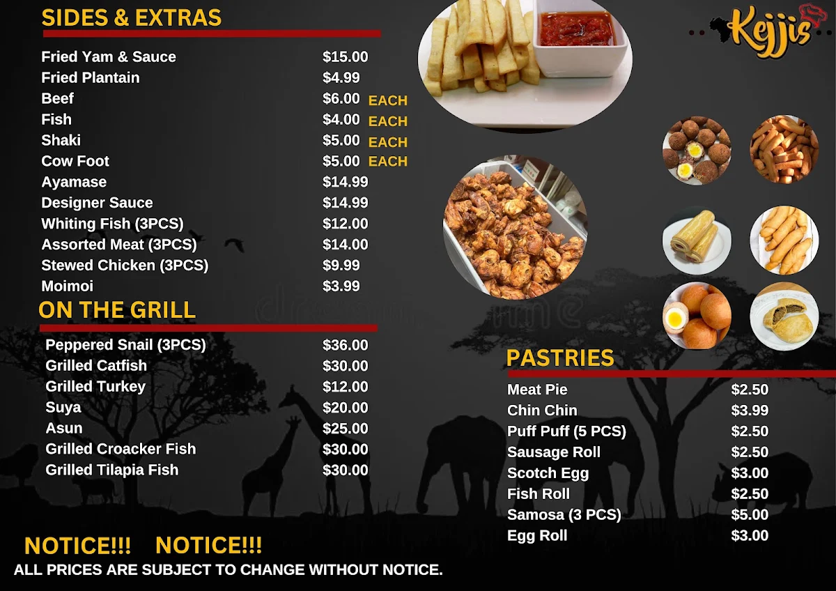 Menu, Kejjis
