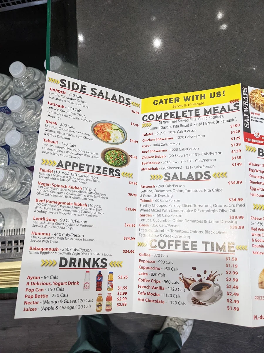 Menu, Pita Land Shawarma - Pace Condos
