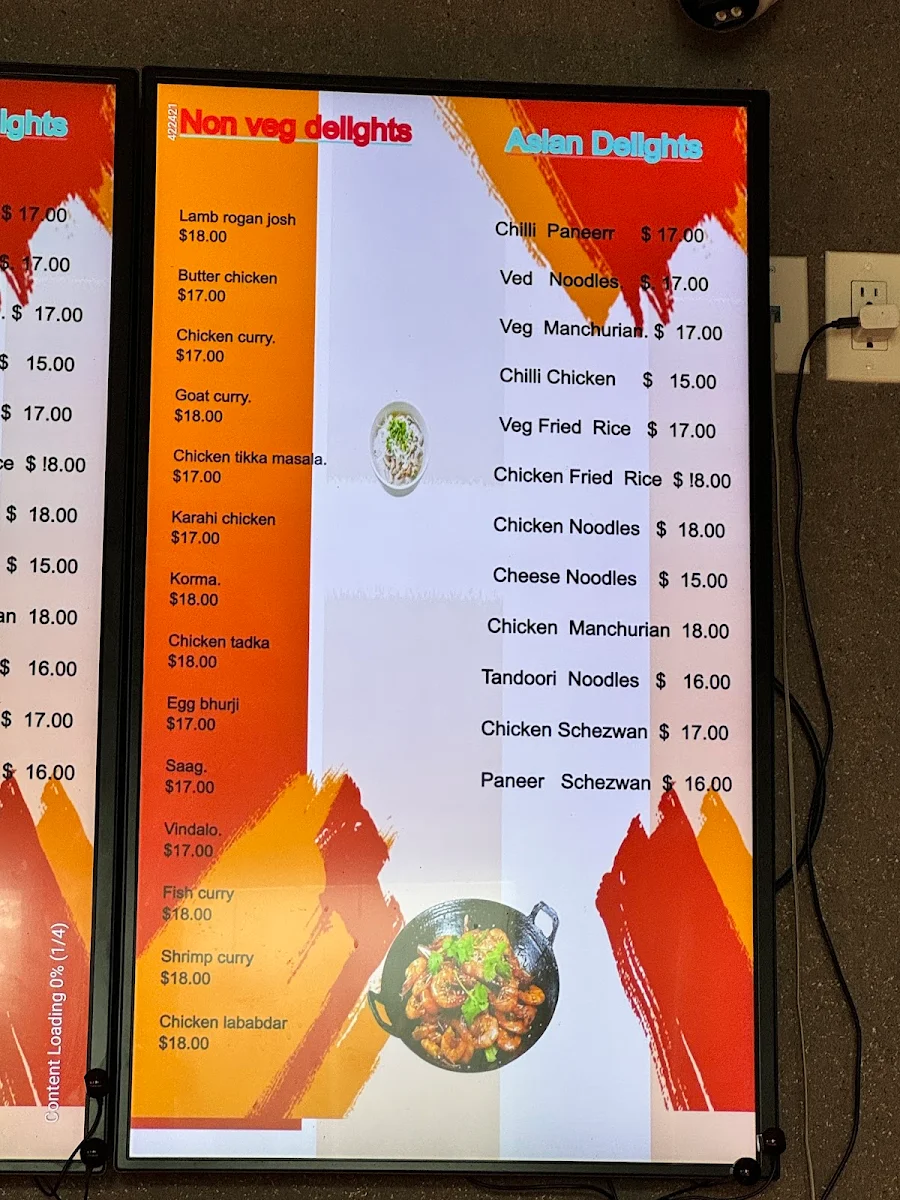 Menu, Fresh Tandoori