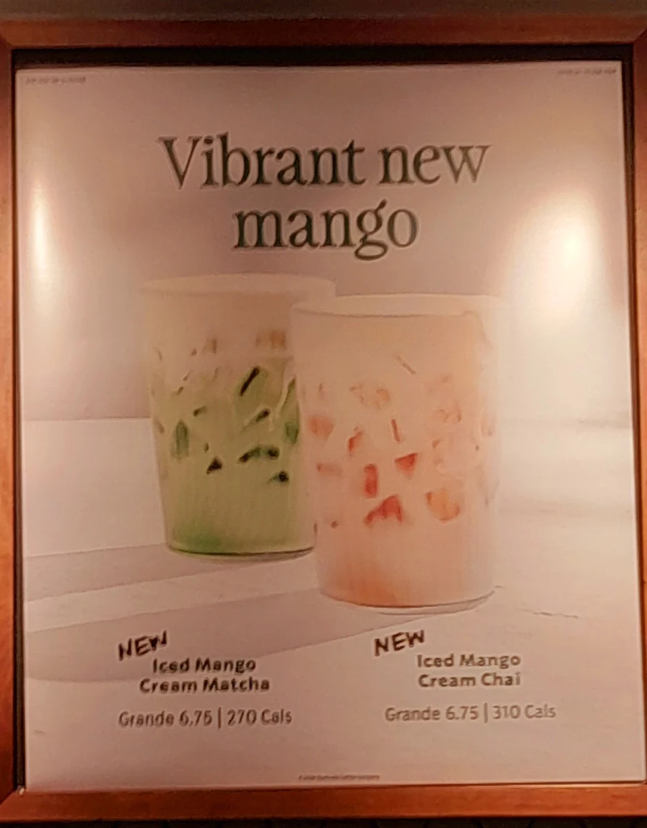 Menu, Starbucks Coffee Company
