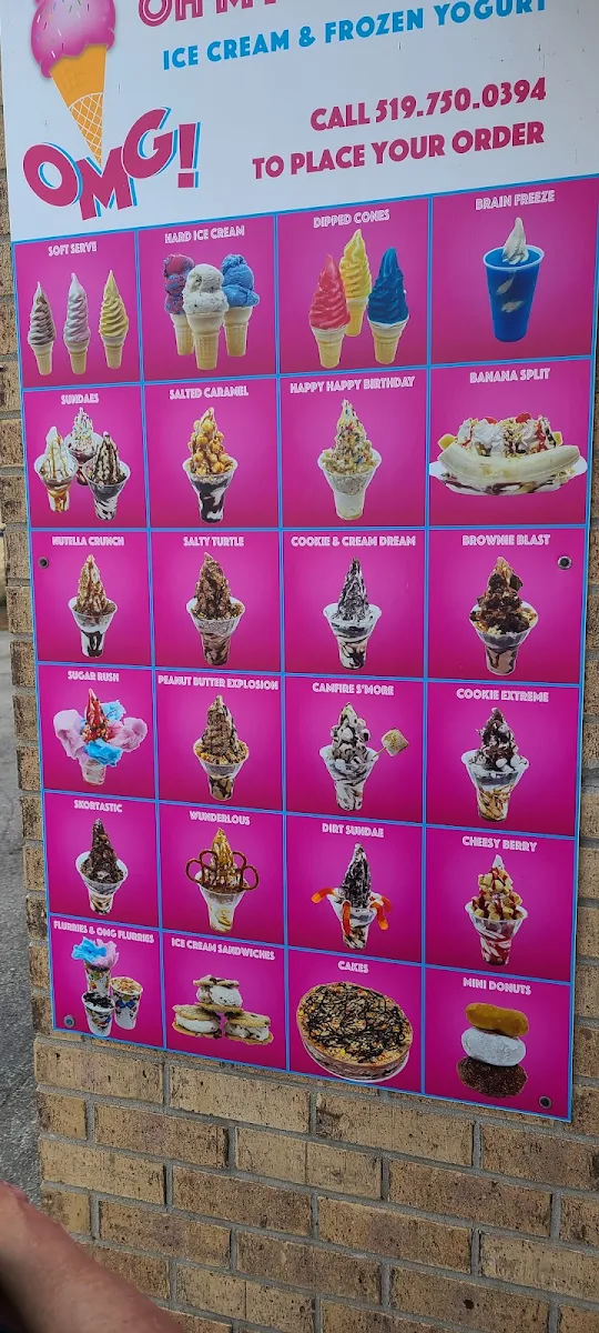 Menu, OMG Ice Cream & Frozen Treats