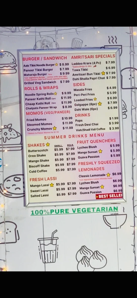 Menu, ADC (Aate Di Chidi) Food Truck-Inside Coin-op Car Wash