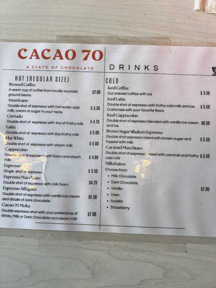 Menu, Churro Donuts