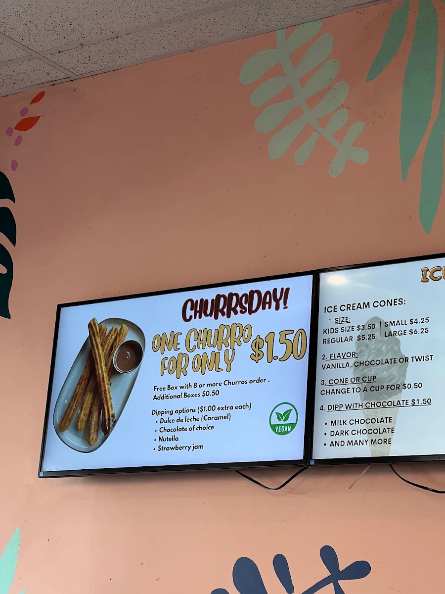 Menu, Churro Donuts
