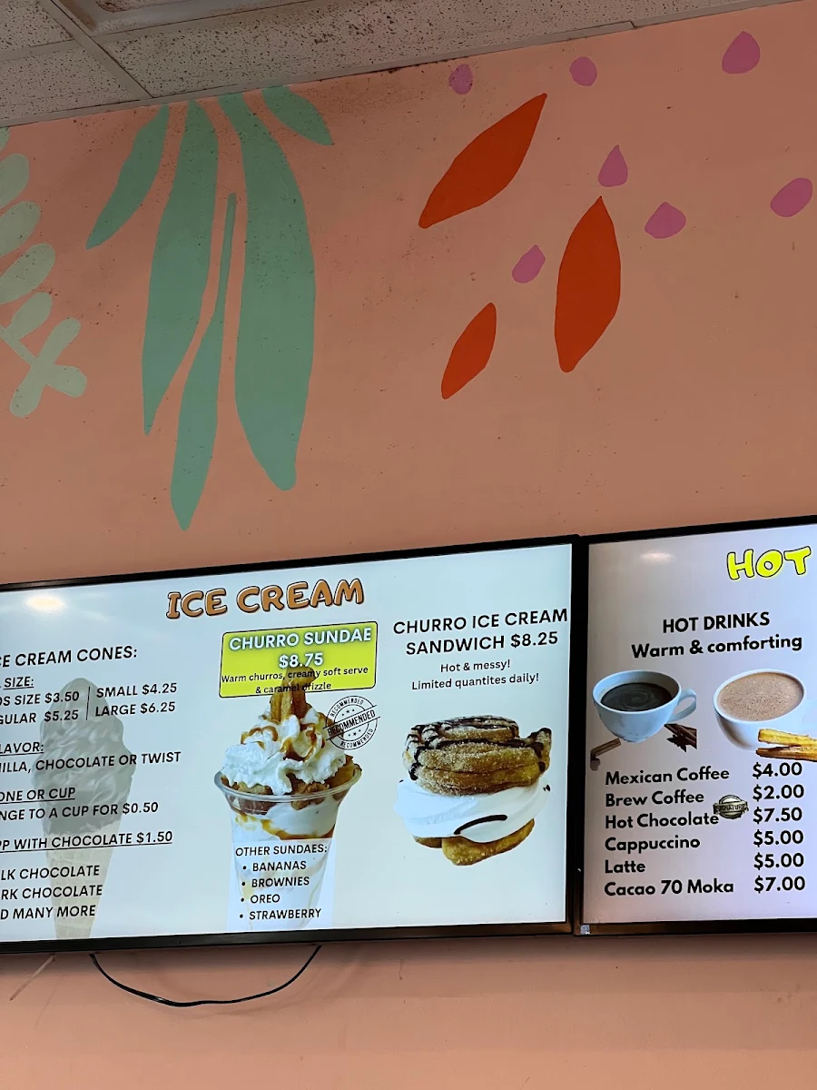 Menu, Churro Donuts