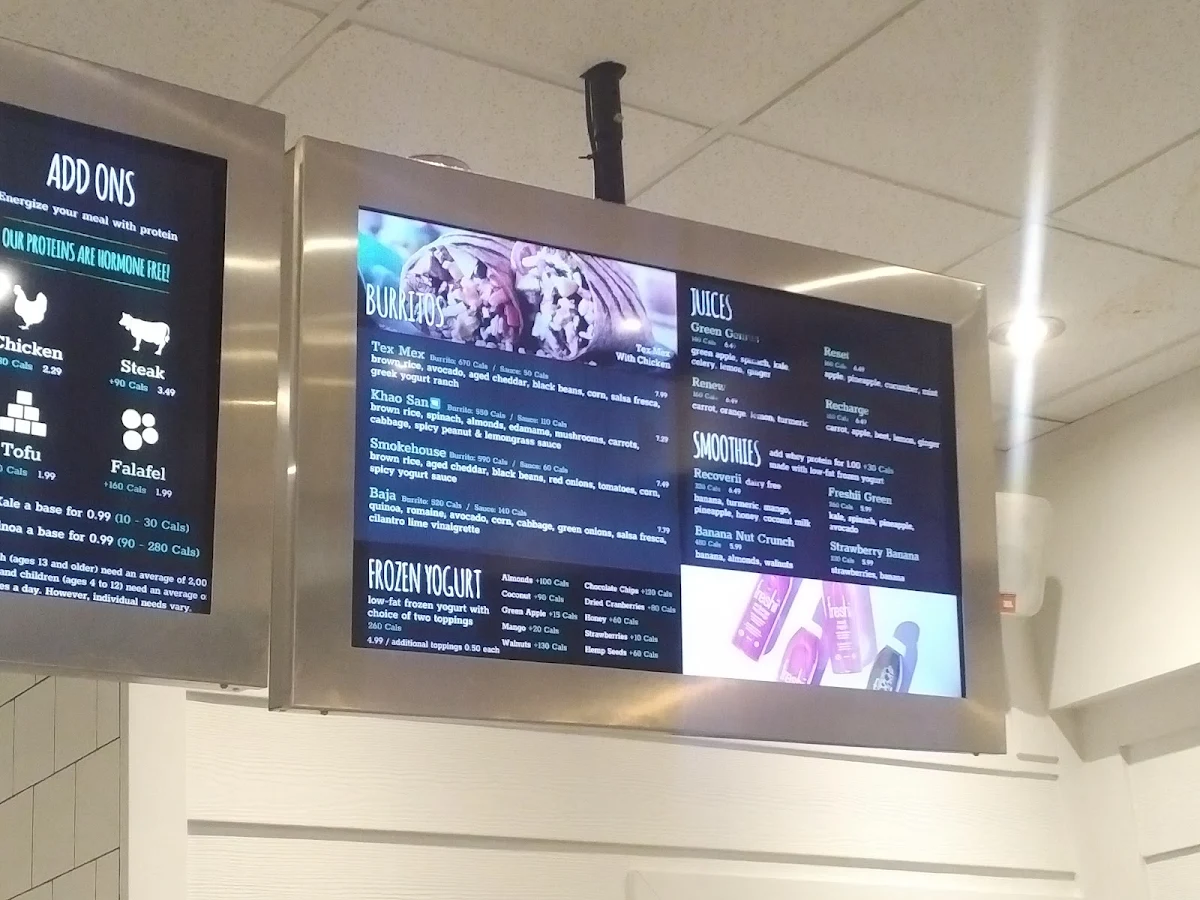 Menu, Freshii