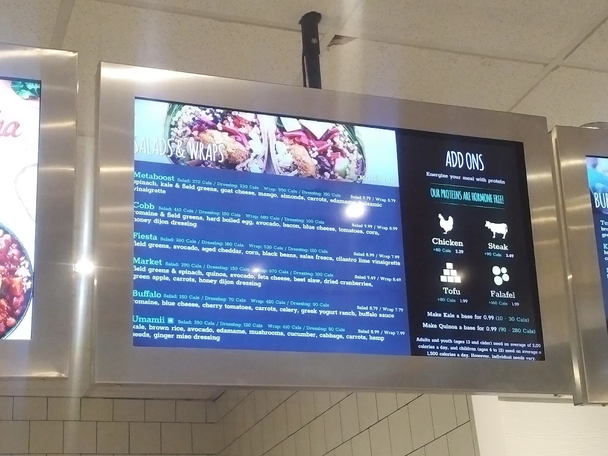 Menu, Freshii