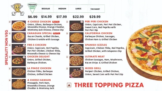 Menu, La Pino’z Pizza- Cottrelle