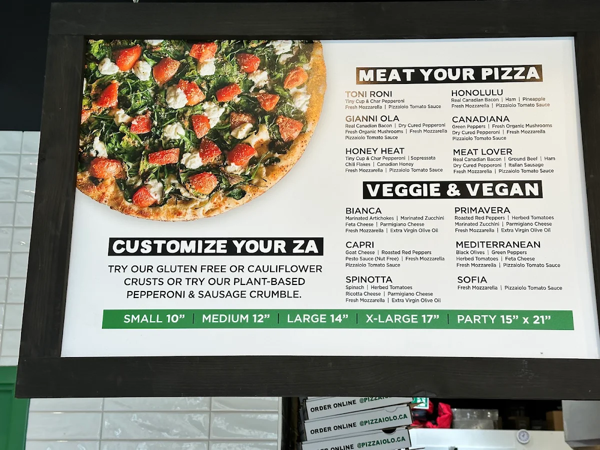 Menu, Pizzaiolo