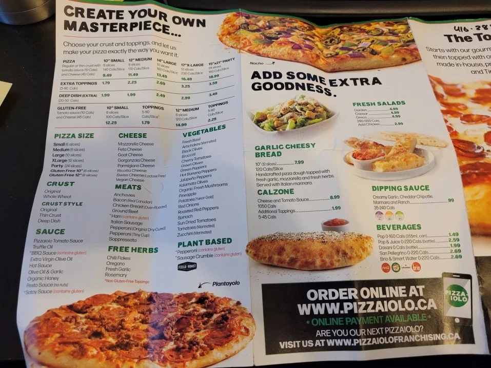 Menu, Pizzaiolo