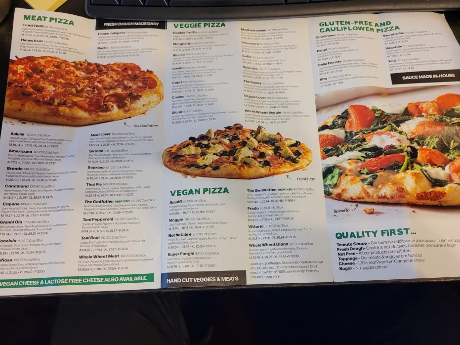 Menu, Pizzaiolo