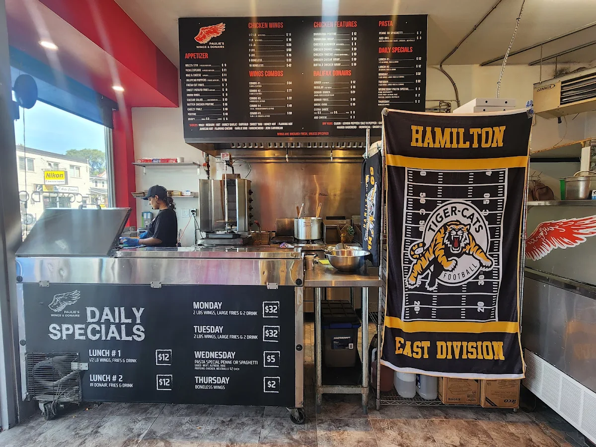 Menu, Paulie's Wings and Donairs