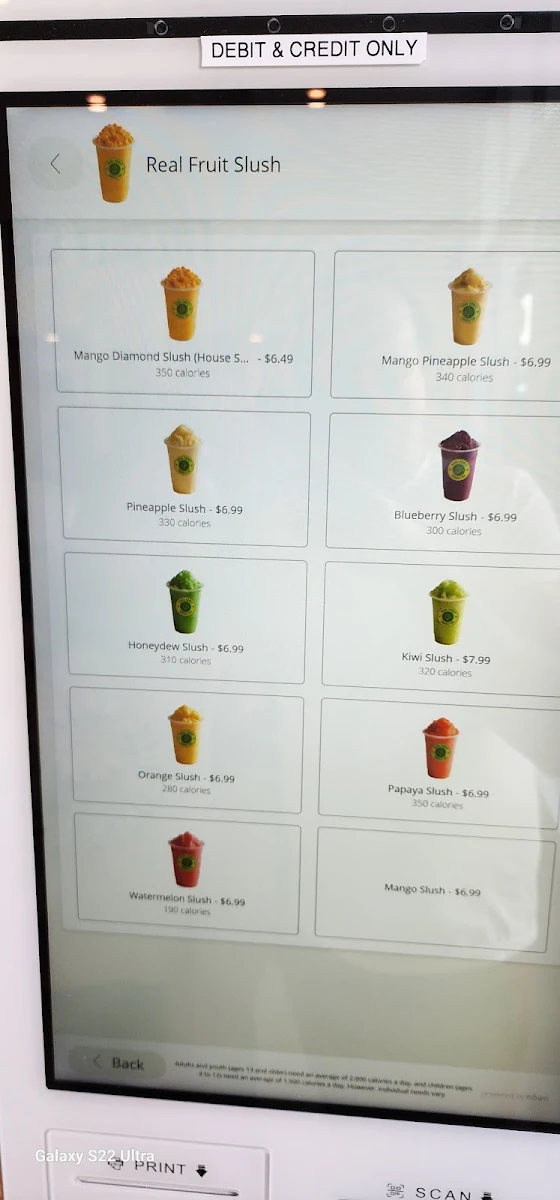 Menu, Real Fruit Bubble Tea