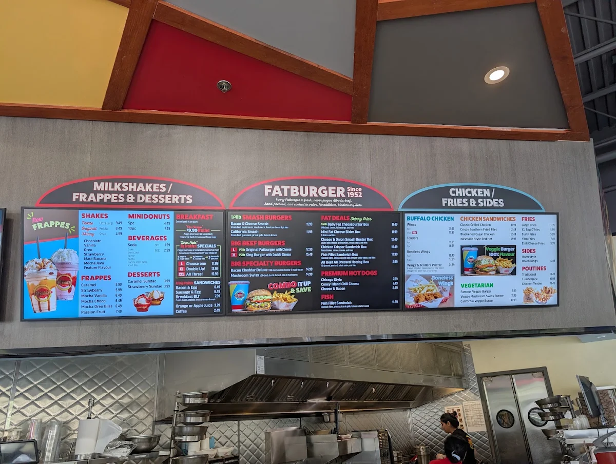 Menu, Fatburger Langley