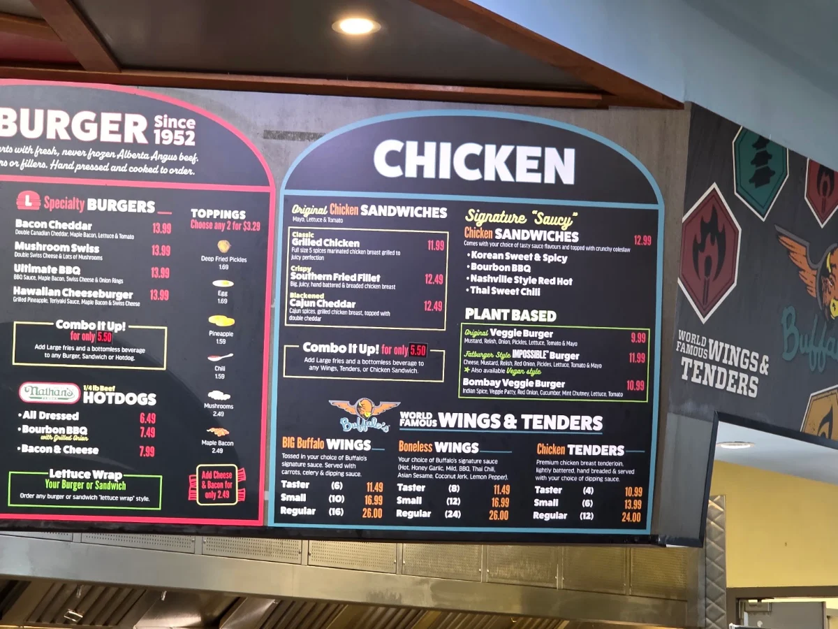 Menu, Fatburger Langley