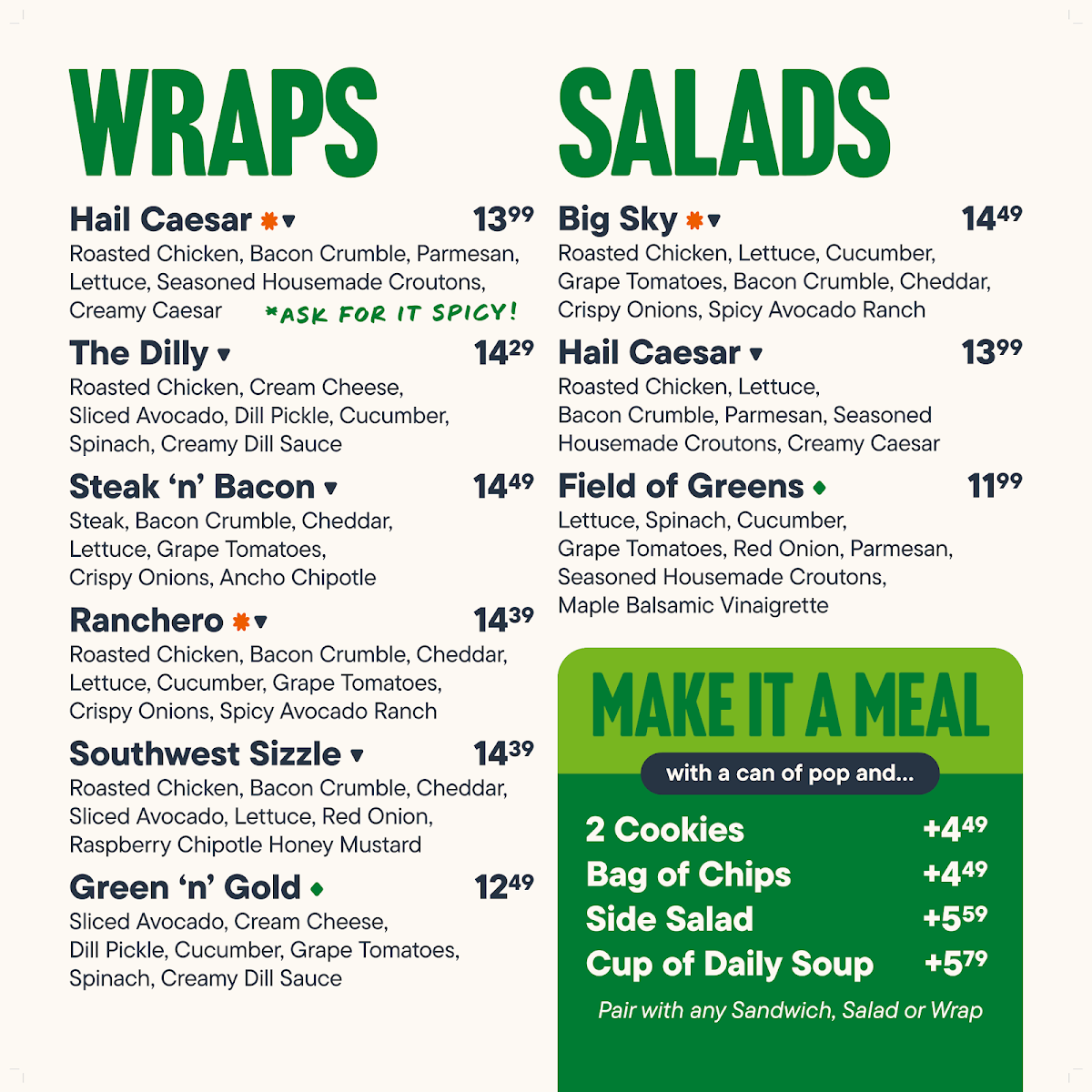 Menu, Press'd