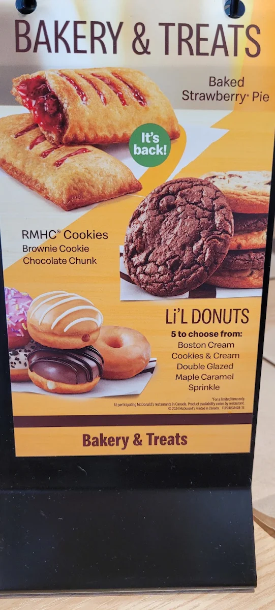 Menu, McDonald's
