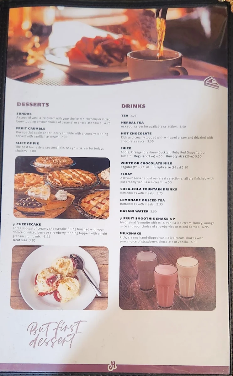 Menu, Humpty's Big Plate Diner - Sterling Centre