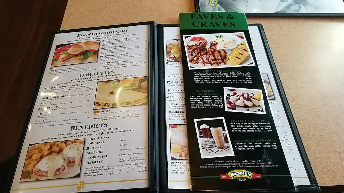 Menu, Humpty's Big Plate Diner - Sterling Centre