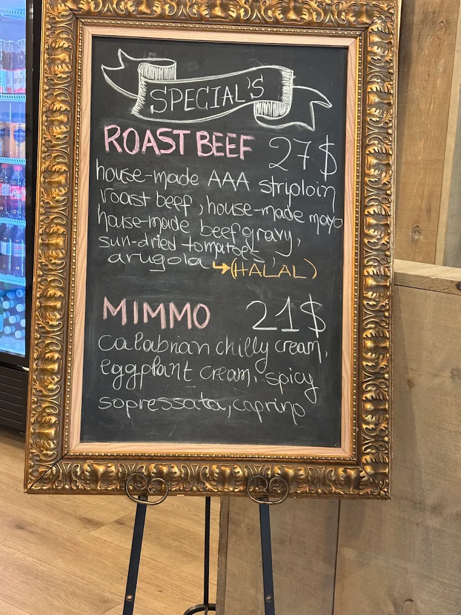 Menu, Mico Italian Sandwiches