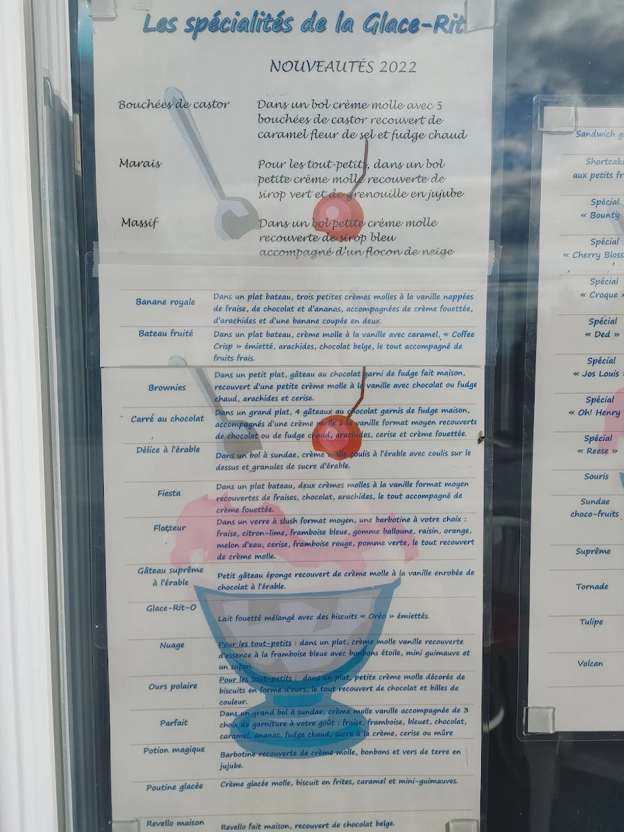 Menu, La Glace Rit
