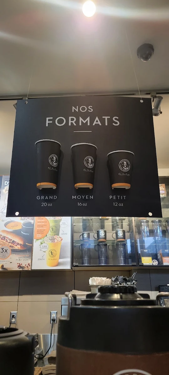 Menu, Café Van Houtte