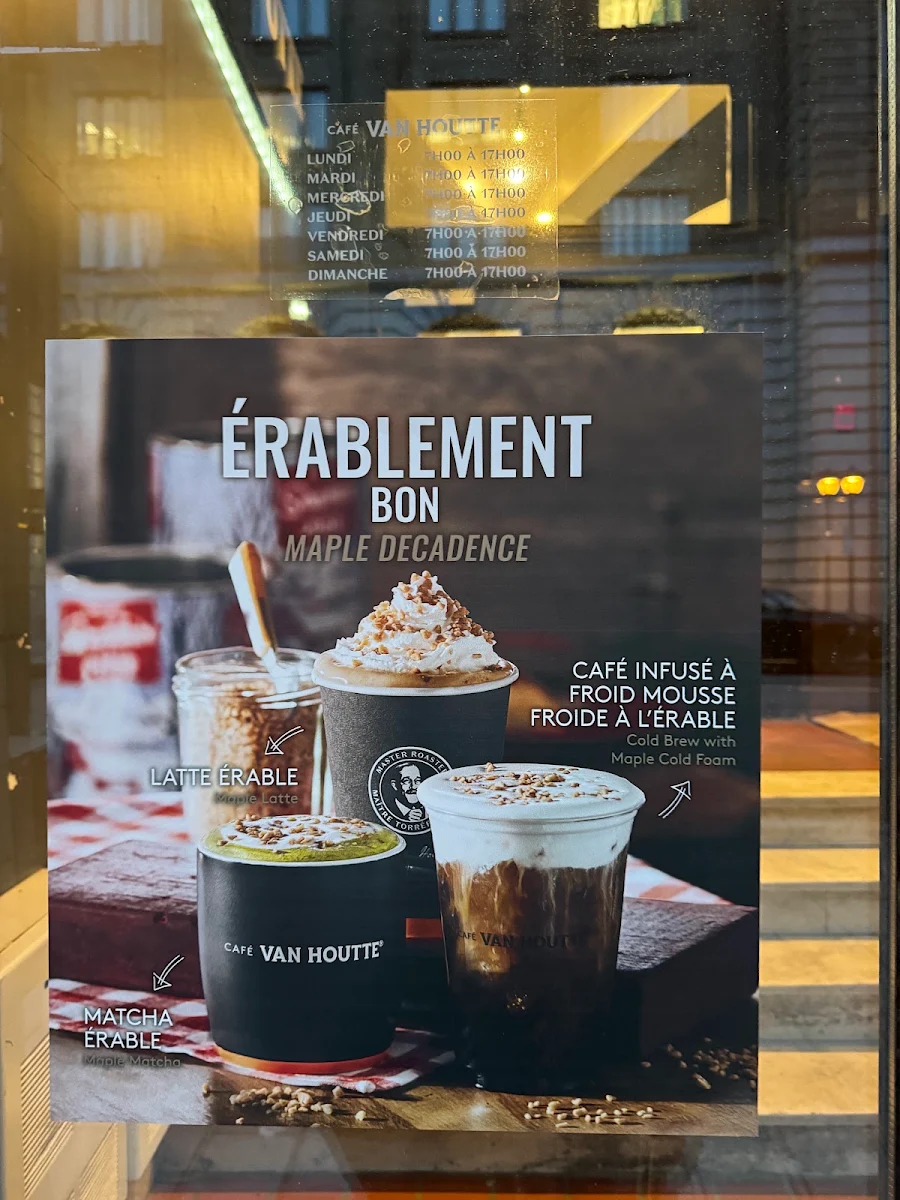 Menu, Café Van Houtte
