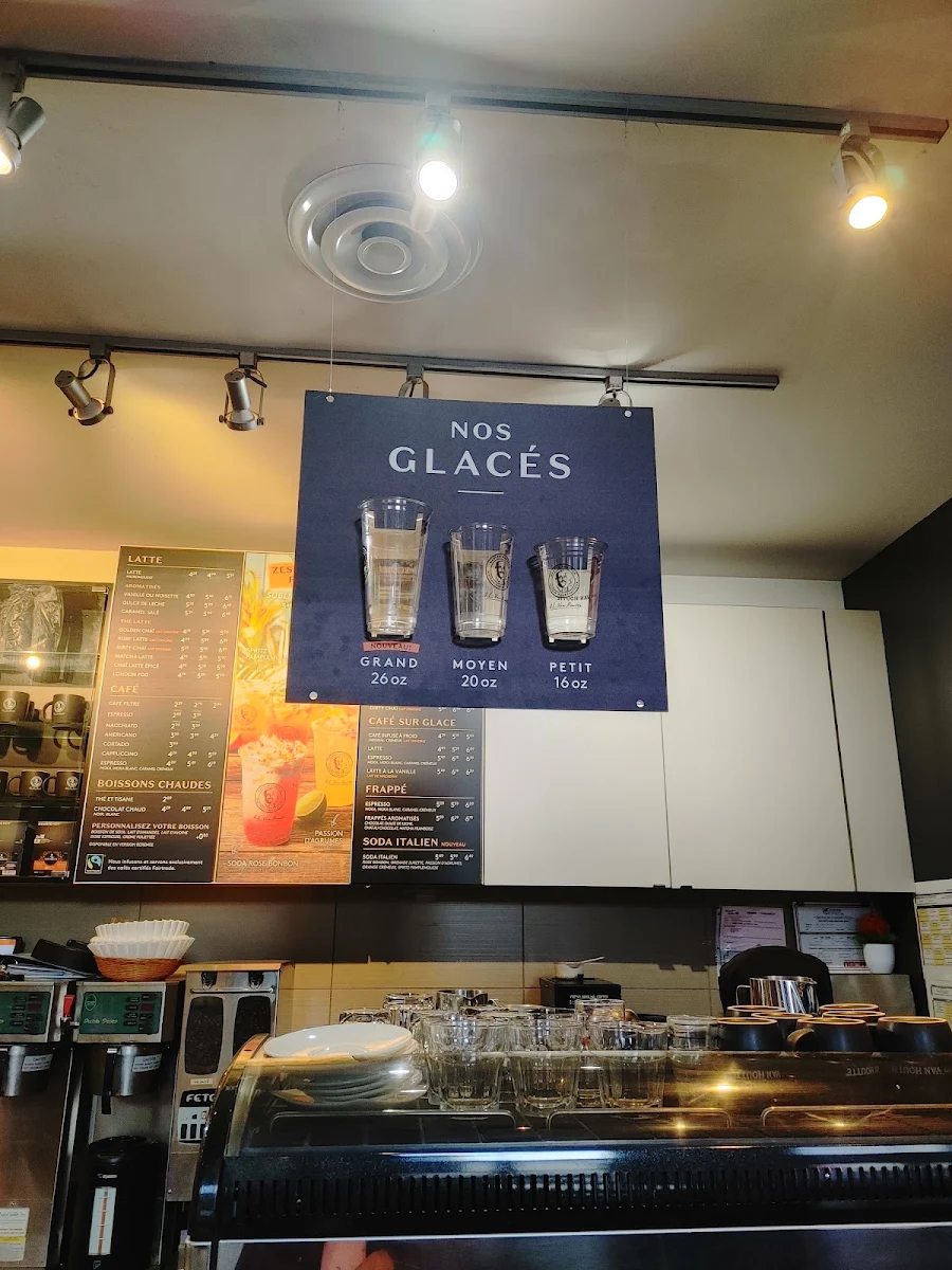 Menu, Café Van Houtte