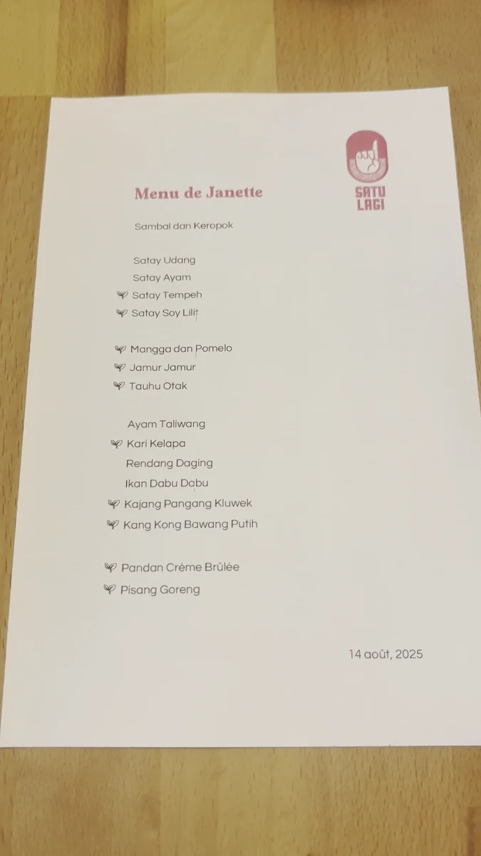 Menu, Satu Lagi