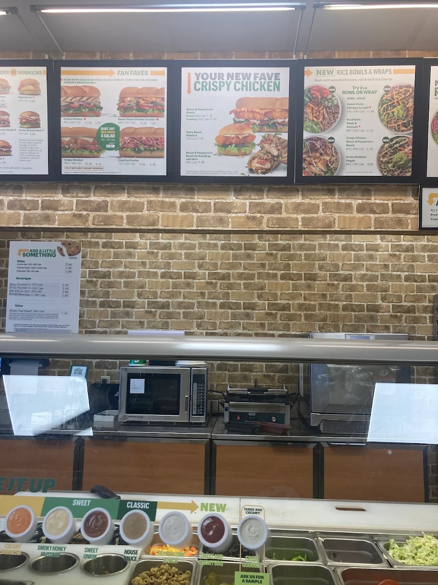 Menu, Subway